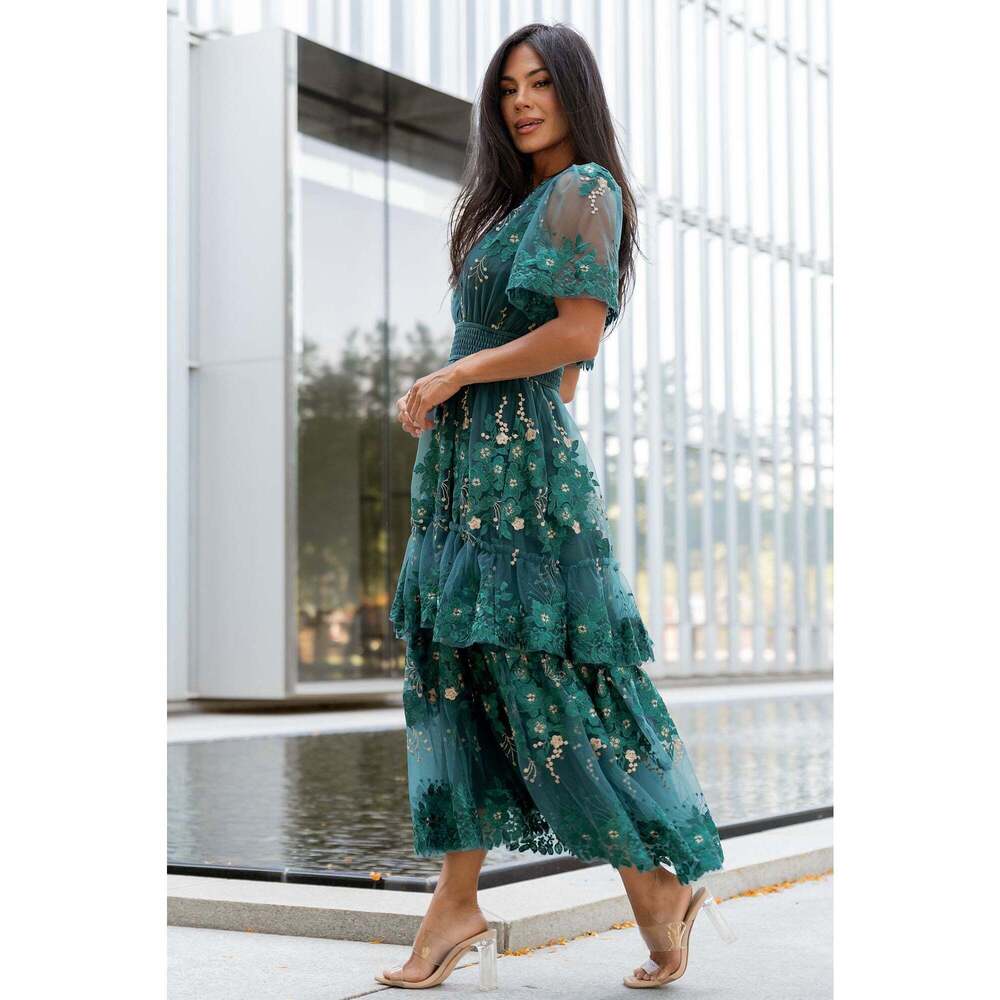 Baltic Born Lotte Embroidered Midi Dress | Emerald Size 2XL2XL - Picture 5 of 5